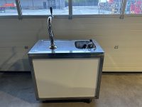 Biertap tapbar rvs wit 1m met spoelbak