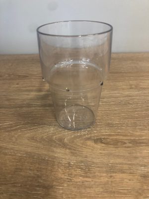 Krat 40x 25cl waterglas sapglas kunststof polycarbonaat stapelbaar hardcups