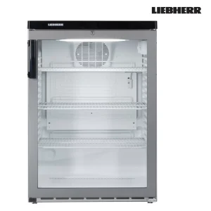 Koelkast barmodel glasdeur 171L rvs front flessenkoeling